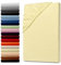 Julido Spannbettlaken 180x200 cm, Jersey Betttuch aus 100% Baumwolle, Weizen, Oeko-Tex Standard 100, Hautfreundliche Bettwäsche, Allergiker geeignet