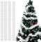 Ghirlanda Albero di Natale, 4PCS Festoni Natalizi, 3M Festoni Albero di Natale, Ghirlanda Orpelli Natalizia, Ghirlanda Natalizia per Albero Natalizie Decorazioni Casa Interno Esterni (Bianco)