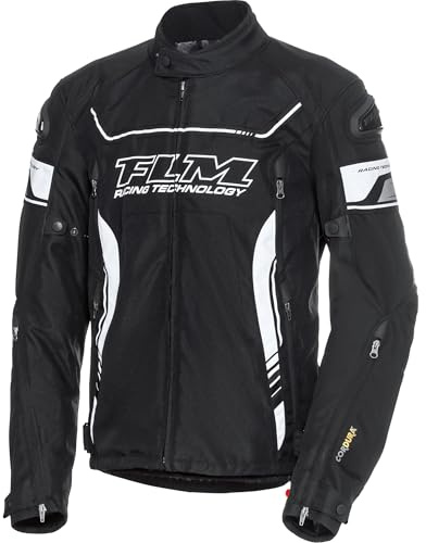 FLM Octane Textiljacke - Atmungsaktiv & Wasserdicht - 600D Cordura® - Mit Protektoren & Reflektoren weiß M