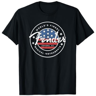 Fender American Flag Circle Stamp Logo T-Shirt