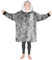 CityComfort Felpa Coperta Bambino - Felpe Oversize con Cappuccio in Morbido Pile Taglia Unica - Regalo per Gamer (Grigio Calcio)