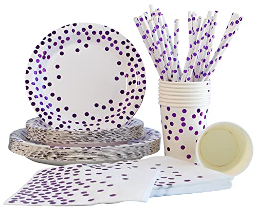 AHPYEUHK Piatti Carta Set di Piatti di Carta Usa e Getta 125pezzi Stoviglie per Feste Piatti e Bicchieri Tovagliolo Cannuccia per Varie Feste e Decorazioni di Compleanno