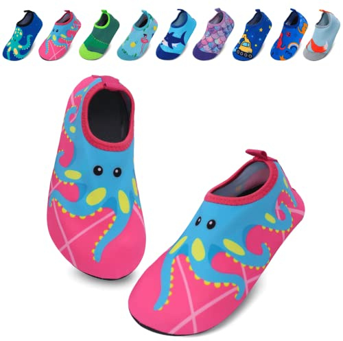 EDOTON Calcetines de Piscina Bebe, Zapatos de Playa para Niños con Suela Gruesa Antideslizante Zapatos de Playa para Niños Suaves y Duraderos