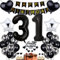 Jrzyhi Luftballon 31. Geburtstag Dekoration - Party Deko Schwarz für Männer und Frauen - Tortendeko und Geburtstagsdeko für 31 Jahre