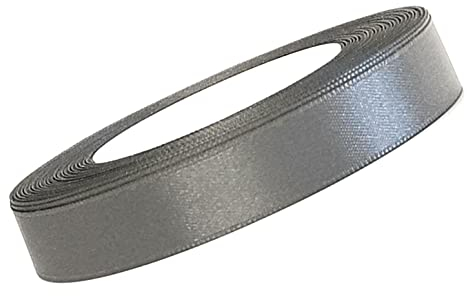 s.dekoda Satinband 25m x 10mm Grau - Anthrazit Schleifenband Dekoband Satin