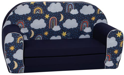 Delsit Kindersofa zum Ausklappen - Kinder Sofa mit Schaumstofffüllung - Sofa Kinder mit Abnehmbarem Bezug - Kindermöbel Kindersofa Mädchen & Jungen - Kindercouch - 9 Monate bis 4 Jahre - DT2-23087