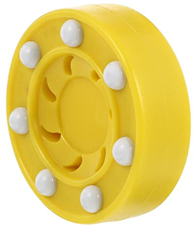 BESPORTBLE Rollerhockey Spielpuck aus Pp mit Hoher Dichte und Erhöhter Stabilität Gelber Hockeypuck für Rollhockey Holz für Vereine und Arenen