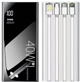 EleGee Batterie externe livrée avec câble 40 W Charge super rapide 50 000 mAh Super grande capacité portable