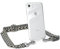 EAZY CASE Handykette - Verstellbarer Trageriemen kompatibel mit iPhone SE (2022/2020) / iPhone 8/7, Handykordel mit Schutzhülle durchsichtig, Riemen für Handyketten, Grün/Schwarz Metall Silber