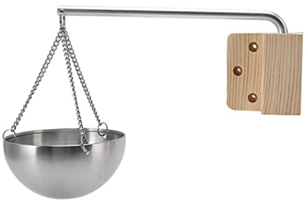 Saunaschale, Langlebiger Hängender Sauna-Aromaölbecher aus Edelstahl, Saunazubehör mit Holzblock und Schraube für den Saunaraum (S)