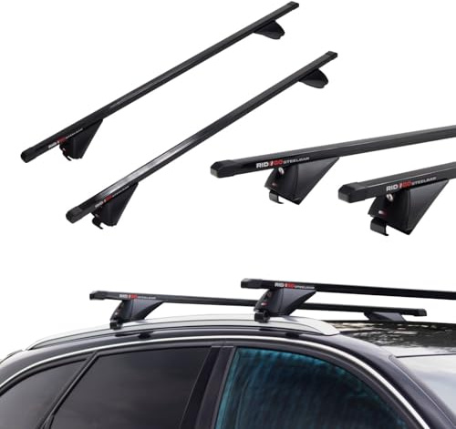RIDIGO STEELBAR Dachträger für Suzuki SX4 S-Cross 1 I ab 2014 | Stahl, 75 kg Tragkraft, geschlossene Dachreling, Schwarz