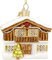 SIKORA BS632 Skihütte Christbaumschmuck Glas Ornament Weihnachtsbaum Anhänger