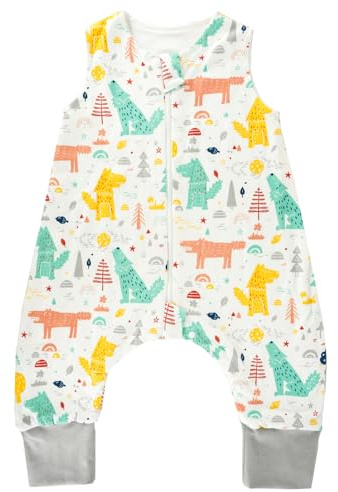 WYTbaby Gigoteuse pour bébé 1,0 tog 1,5 avec jambes, 100 % coton, sans manches, couverture portable pour garçons et filles