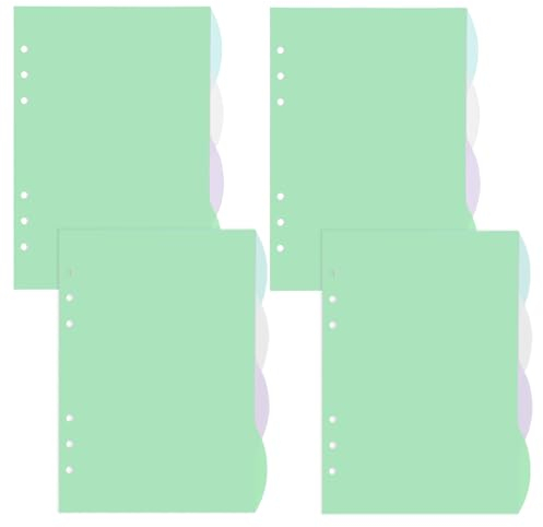 DY.2ten Ordner Trennblätter A5 6 Loch - 16 Blätter/4 Sets Kunststoff Register, Farbige Index Teiler für Ringbuch, Planer, Notizbuch