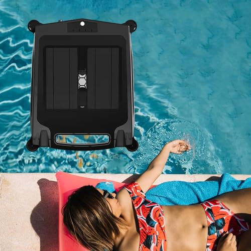 QFGain Limpiador robótico Solar para Piscinas para Todo Tipo de Piscinas, Limpiador Solar automático de Suelo de Agua de Piscina con Modo Dual, para Limpieza Diurna y Nocturna
