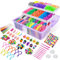 ROSHUKG 14500 Rubber Bands Bracelet Kit, Colorful Loom Bands Making Kit with 3 Layer Container for Girls Boys(Purple)