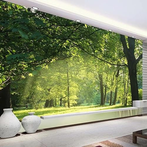 Benutzerdefinierte 3D Wandbild Tapete Grüner Baum Wald Landschaft Wandmalerei Wohnzimmer Schlafzimmer Foto Wand Kunst Wohnkultur Papier Peint,430cmX300cm
