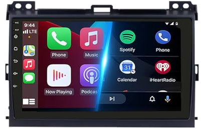 Android 13 2 DIN Radio Coche Pantalla Táctil de 9 Radio para Toyota Land Cruiser Prado 120 2004-2009 Unidad Central estéreo Coche con Navegación GPS Bluetooth Radio FM Cámara Trasera(TL7 4+32G)