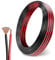 12 Gauge CCA Wire, 50FT [Black 25FT+ Red 25FT] Automotive 2 Core Cable, Car Audio Battery Electrical Cord With PVC Jacket for Light RV Amp Speaker 12V 24V DC