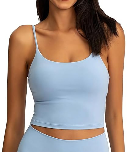 ATRACTIVOLL Camiseta de Tirantes Deportiva para Mujer, Camiseta Básica sin Mangas, Transpirable y Ligera para Gimnasia Yoga Camiseta de Tirantes Corta Informal con Tirantes Finos