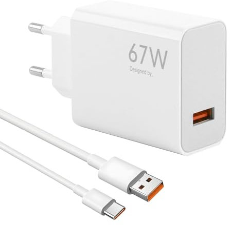 67W USB Ladegerät Netzteil für Xiaomi Redmi Note 13 Pro/12 Pro/11 Pro, Poco X6 Pro/X3/X5, Pad 6 Pro, 33W Turbo Fast Charger für Handy und Tablet 1.5M USB-C Ladekabel 6A Schnellladung