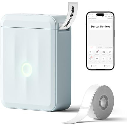 NIIMBOT D110 Mini Etichettatrice con Etichette, Stampante di Etichette Bluetooth, App Versatile con 60+ Caratteri e Oltre 1000+ icone, per Organizzare Casa, Cucina, Scuola e Ufficio, Blu