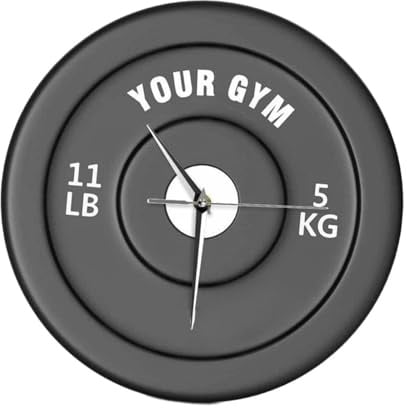 Colcolo 3D-Langhantel-Wanduhr, rund, Nicht, 30 cm, Ornament, Fitness, Sport, Fitnessstudio, Uhr, dekorative Uhr für Wohnzimmer-Dekoration
