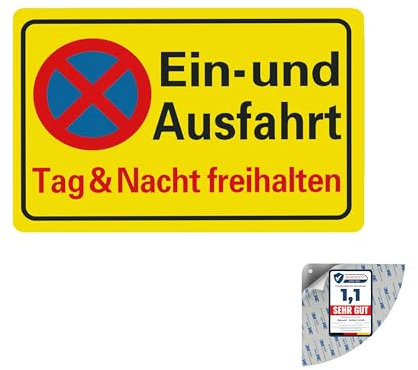 Einfahrt Ausfahrt Freihalten Schilder Metall Aluminium Parken Verboten Schild Eingang Freihalten Auch Gegenüber Signophi Warnschilder Verbotsschilder Zufahrt Freihalten Garage Freihalten (Gelb 1 Pcs)