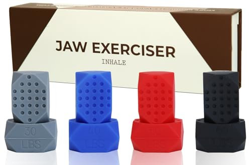 Inhale Jaw Exerciser - Jaw Strength and Shaping Trainer - 4 Levels of Resistance - Silicone Jaw Toner - Double Chin Reducer - Jawline Shaper and Neck Exerciser