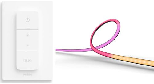 Philips Hue Play Gradient Lightstrip 65 + Dimmschalter V2 – Synchronisiert Licht mit dem TV (Hue Sync Box erforderlich), kompatibel mit Alexa, Google Assistant & Apple HomeKit