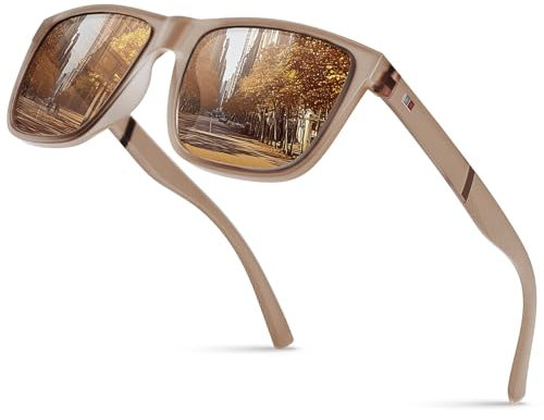 Glapeame Polarisiert-Sonnenbrille-Herren-Damen-Sunglasses-Men-Woman-Unisex Sonnenbrillen Geeignet für Outdoor-Aktivitäten,g-Hellbraune Farbe