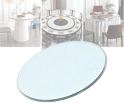 40 45 48 50 55 60cm Runde Tischplatte aus Transparent Glass, Tisch Glasplatte Ersatzteil, Glasscheibe 8mm Dick mit Polierte Kante(60cm/23.6)