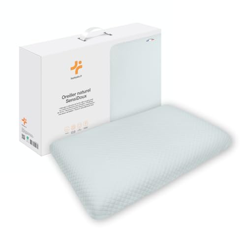 Inphysio SensiDoux Naturel - Ergonomisches Kopfkissen - Memory Foam Kissen - 60x40x10 cm, mit Bezug aus atmungsaktivem Lyocell - Komfortables Schlafkissen für empfindliche Haut