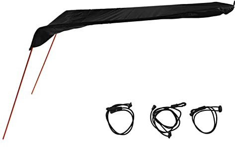 Toldo para sombrilla de Kayak, toldo portátil Plegable de Tela Oxford para Kayak, Canoa, Barco, 139x63 cm (Black)