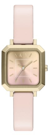 Armani Exchange Watch for Women, Quarz Dreizeigeruhrwerk und 27 mm Gehäusegröße mit Lederarmband