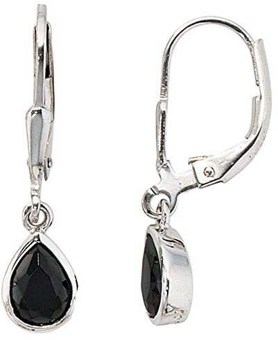 Jobo Damen-Ohrhänger aus 925 Sterling Silber mit schwarzen Zirkonia Tropfen