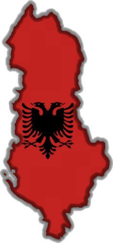 Auto Aufkleber, Car Sticker Shqipë Albanien, Albania. Konturgeschnitten. (ca. 11 cm)