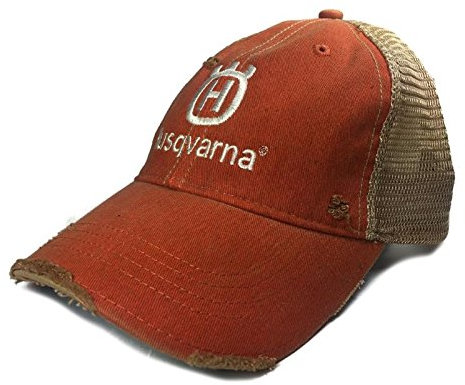 Husqvarna Trucker Mütze Orange Used-Look Cap White Logo