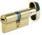 Tesa Assa Abloy, T85B3535L, Cilindro de Seguridad, T80, Leva Larga, Llave - Botón, Latonado, 35 x 35 mm