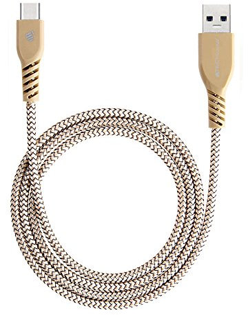TECHGEAR STRONG High Durability Braided USB C Charging & Data Sync Cable (3.3ft/1M) for Samsung Galaxy Tab S6 Lite, Tab A9 Plus / A9 A8 A7 / Lite, S9 S8 S7 Plus/Ultra, Tab Active 3 4 5 Pro - GOLD