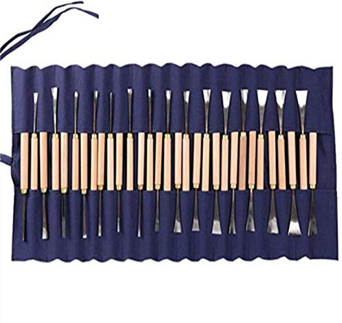 Strumenti per coltelli di legno, Set di scalpelli per intaglio del legno professionale, per scultori e principianti di falegnameria fai-da-te (31 pezzi)