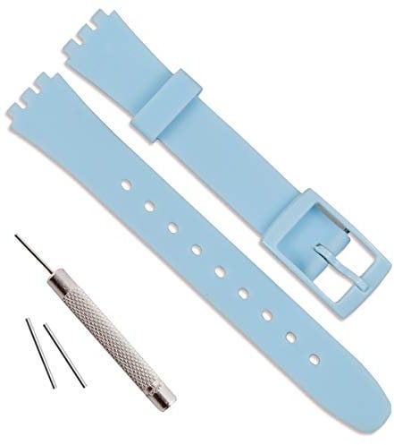 Ersatz-Uhrenarmband für Swatch, wasserdicht, Silikon, Gummi, 12 mm, Hellblau