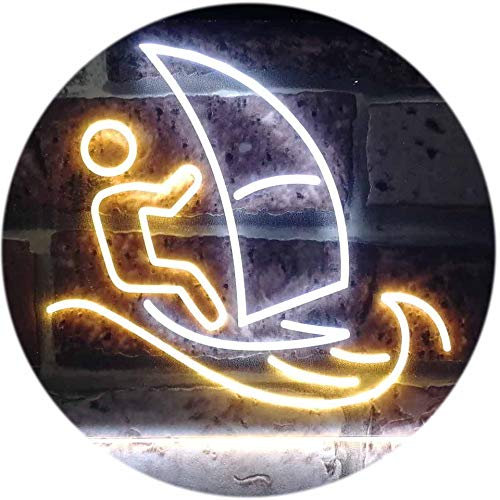 Born to Surf Windsurf Sport Dual Color LED Barlicht Neonlicht Lichtwerbung Neon Sign Weiß & Gelb 600 x 400mm st6s64-i3169-wy