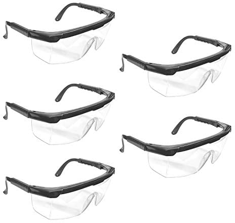 5er Set Schutzbrille mit verstellbarem Bügel Arbeitsschutzbrille Augenschutz Sicherheitsbrille Arbeitsbrille