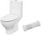 VBChome WC Toilette Stand Spülrandlos Keramik Komplett Set mit Spülkasten WC Sitz aus Duroplast mit Absenkautomatik SoftClose Funktion für waagerechten Abgang Abflussrohr