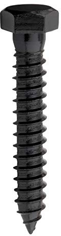 National Hardware N800-022 Lot de 8 vis tire-fond en acier galvanisé utilisées pour installer la collection de matériel de renforcement extérieur, noires sur pergolas, tonnelles, arches et