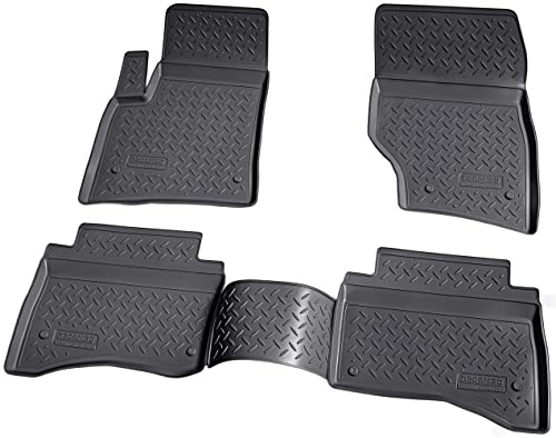 Recambo 3D Gummi Fußmatten kompatibel für Porsche Cayenne | 9PA | 2002-2010 | Auto Gummimatten | Passgenau | mit Rand | schwarz