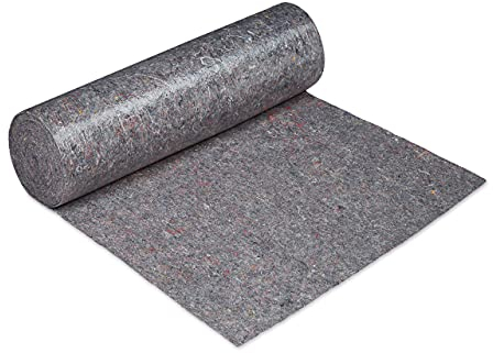 Relaxdays Couverture de protection, rouleau 1 x 50 m, antidérapant, hydrofuge, 300g/m², peinture, déménagement, gris