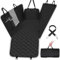 Pecute Protection Voiture Chien avec Fenêtre de Visualisation,Housse Voiture Chien Imperméable Anti-déchirure de Siège Arrière Coffre avec Sac de Rangement,Ceinture chien voiture bonus(146x136cm,Noir)
