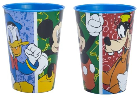 Lot de 2 gobelets en plastique sans BPA, 260 ml, cadeau pour enfants, motif Mickey Mouse